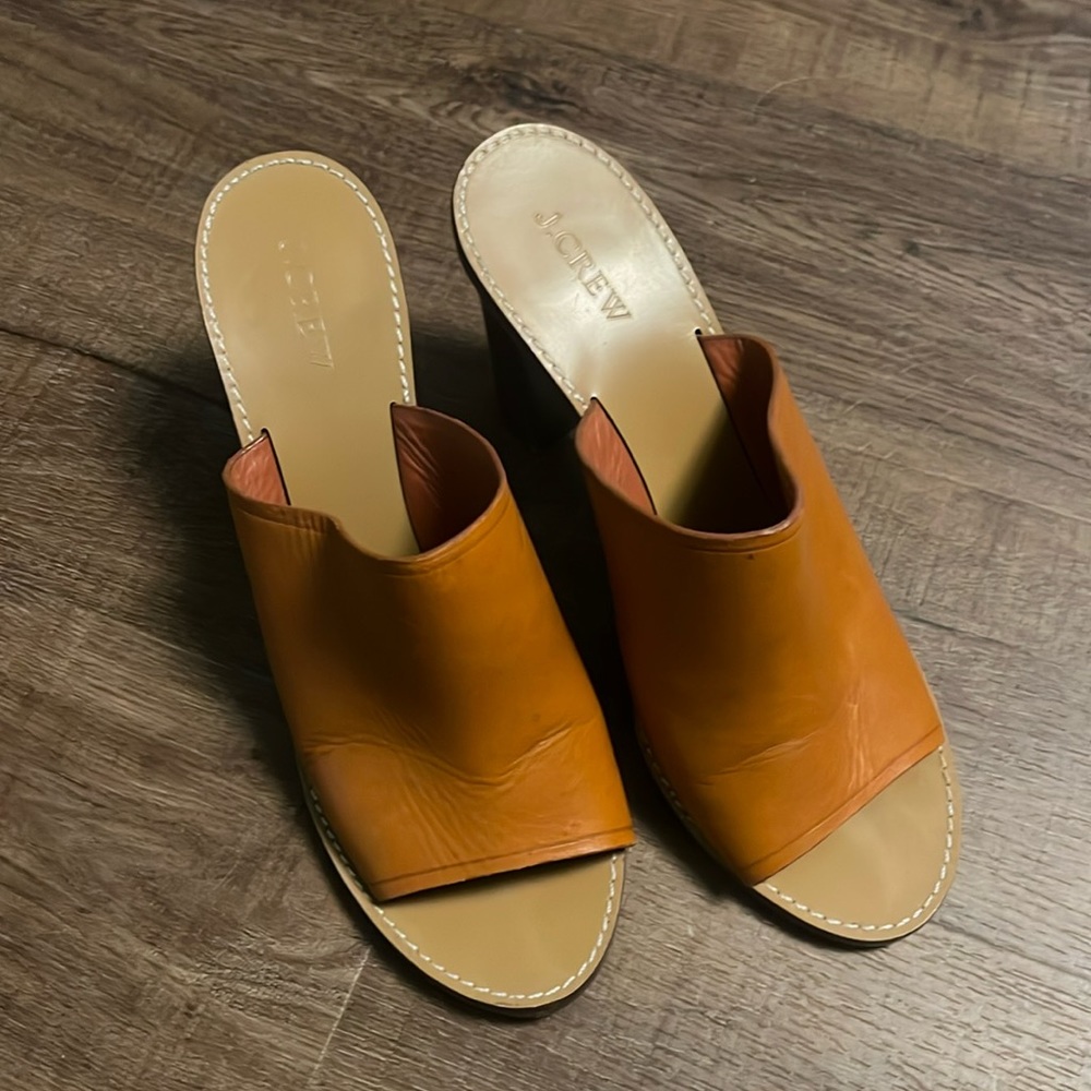 J. Crew “Margo” Open Toe Stacked Heels